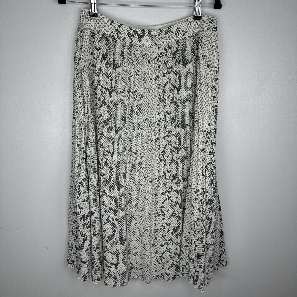 J. Crew Snake Print Pleated Midi Skirt Sz 6 Animal Print Career - Picture 4 of 8